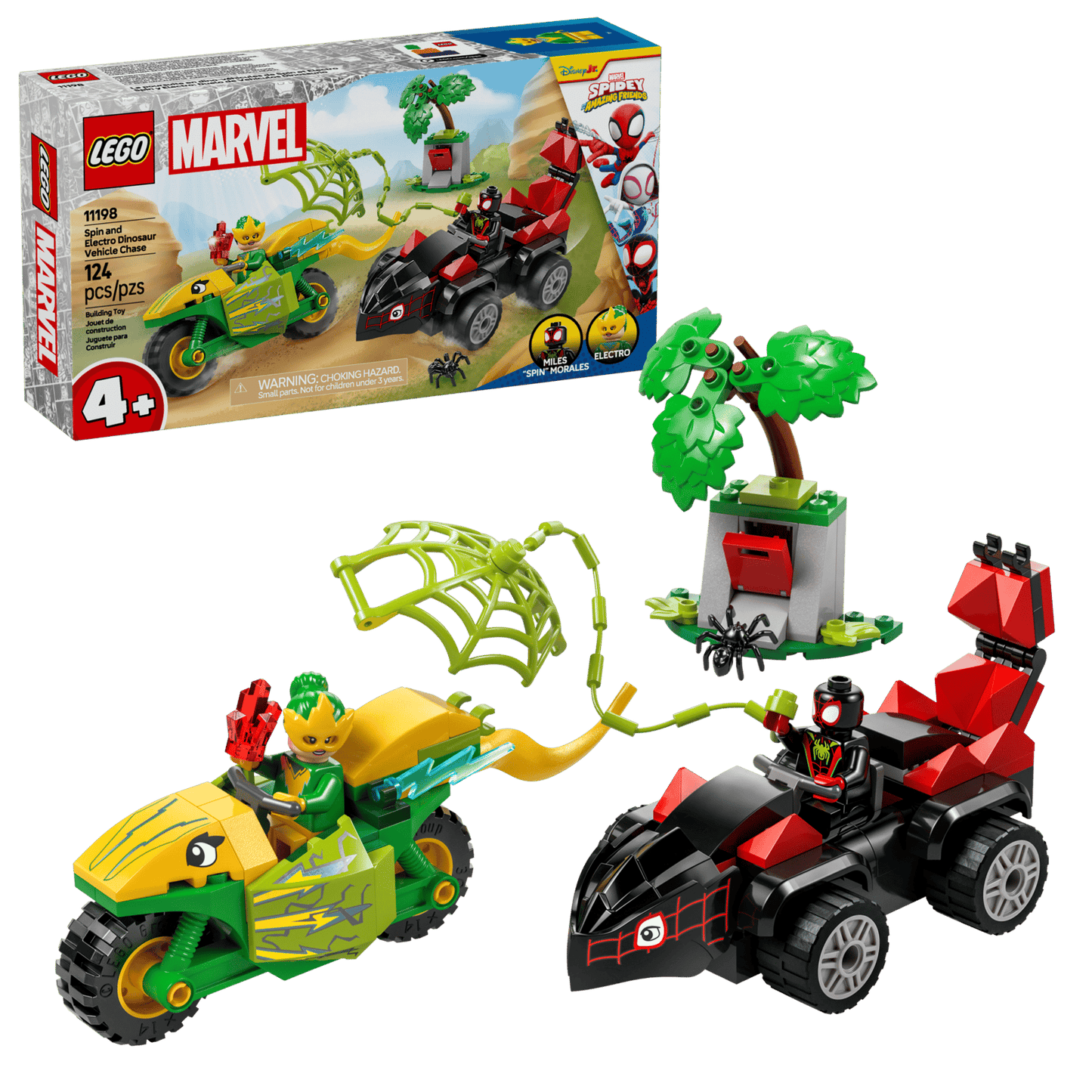 Spin and Electro Dinosaur Vehicle Chase